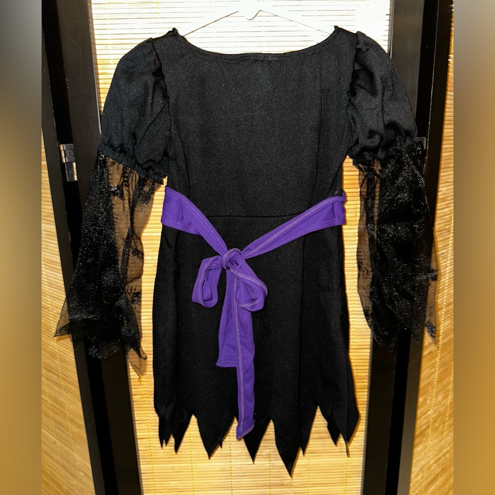 California Costume Wee Witch Halloween Costume Girls sz M 3-4 Dress Hat & Tights - Picture 10 of 15